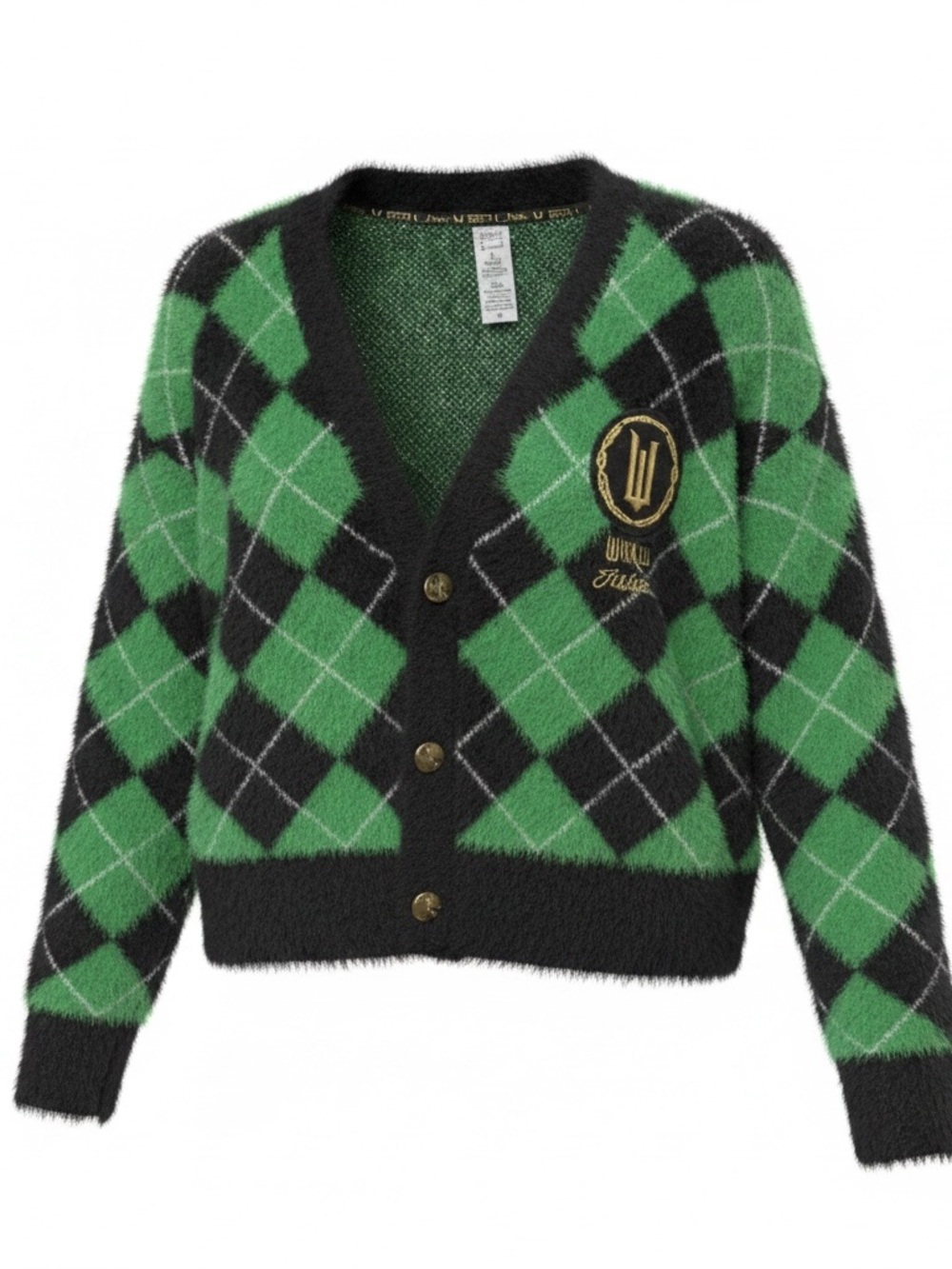 Wicked justice Green and Black Argyle Cardigan